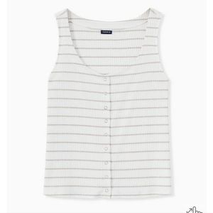 Torrid Ribbed Snap Front Henley Midi Tank